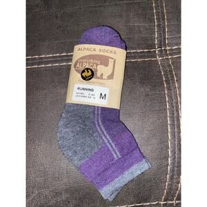 Alpaca Socks Medium Unisex Purple & Gray NWT Gorpcore Cabincore Normcore